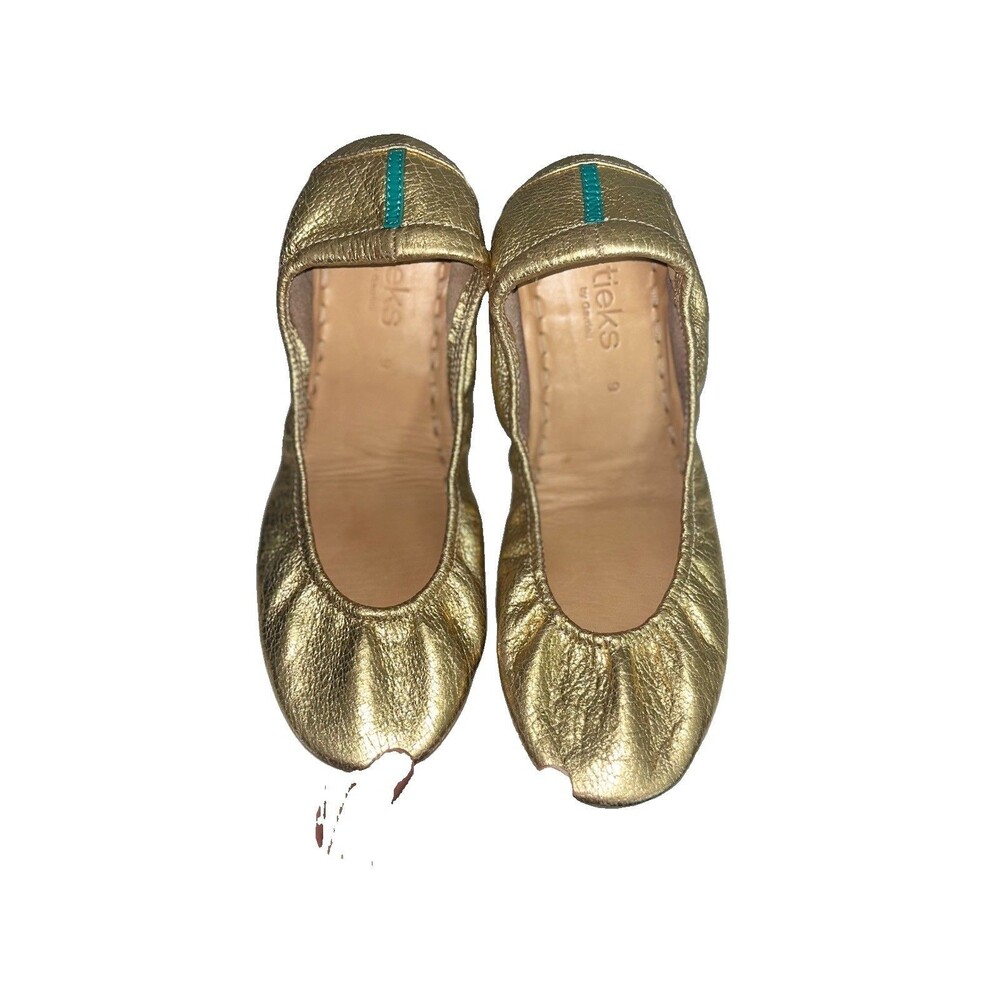 Tieks by Gavrieli Women's Ballet Flat Size 9 Golden Glitz Folding *SEE CONDITION - Picture 2 of 8